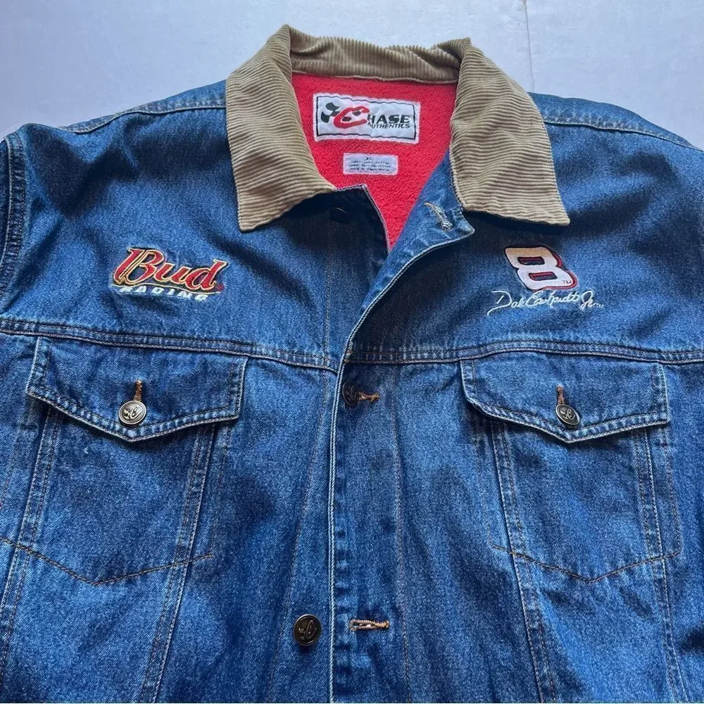 Chase Authentics Men's Vintage Bud Racing Dale Earnhardt Jr. Blue Jean Jacket XL